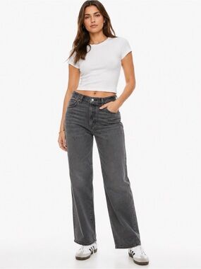 Abercrombie & Fitch Women’s Dark Gray Ankle Straight High Rise Curve Love Jeans